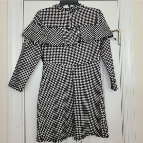 ZARA Woman Houndstooth Flannel Mini Dress - Picture 6 of 10